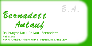 bernadett anlauf business card